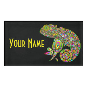 Badge D'identification Imaginaire psychédélique de Chameleon