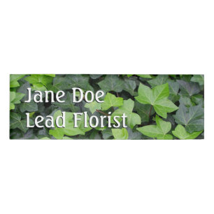 Badge D'identification Impression botanique verte Ivy