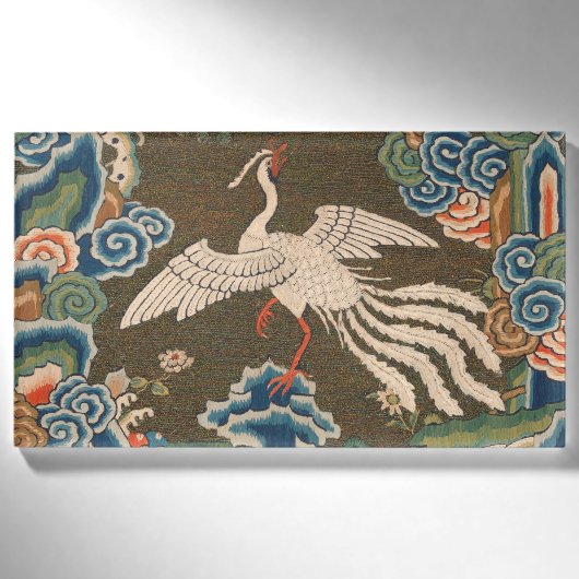 Badge D'identification Impression de broderie en soie blanche antique chi (Devant)