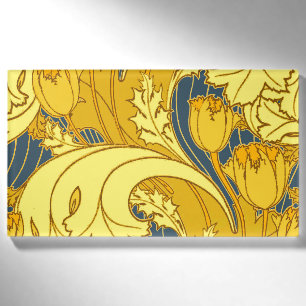 Badge D'identification Impression de motif de tulipe : Art nouveau bleu j