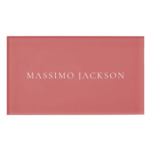 Badge D'identification Indian Red Minimalist Plain Modern Aesthetic Look (Devant)