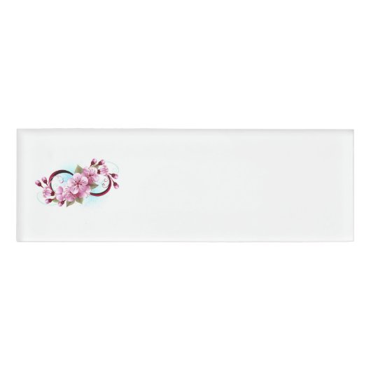 Badge D'identification Infinité avec les fleurs Sakura (Devant)