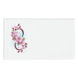 Badge D'identification Infinité avec les fleurs Sakura