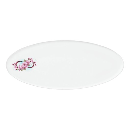 Badge D'identification Infinité avec les fleurs Sakura (Devant)