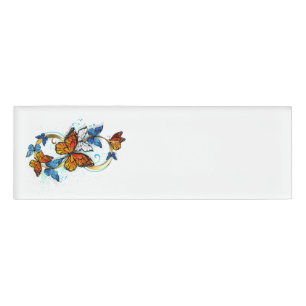 Badge D'identification Infinité de papillons monarques