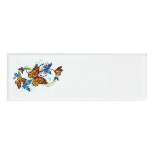 Badge D'identification Infinité de papillons monarques (Devant)