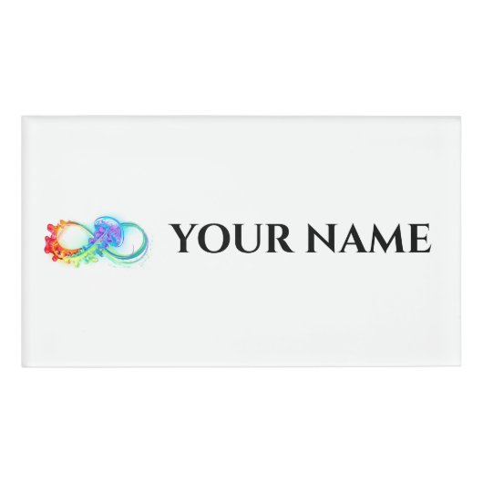 Badge D'identification Infinity avec Rainbow Jellyfish (Devant)