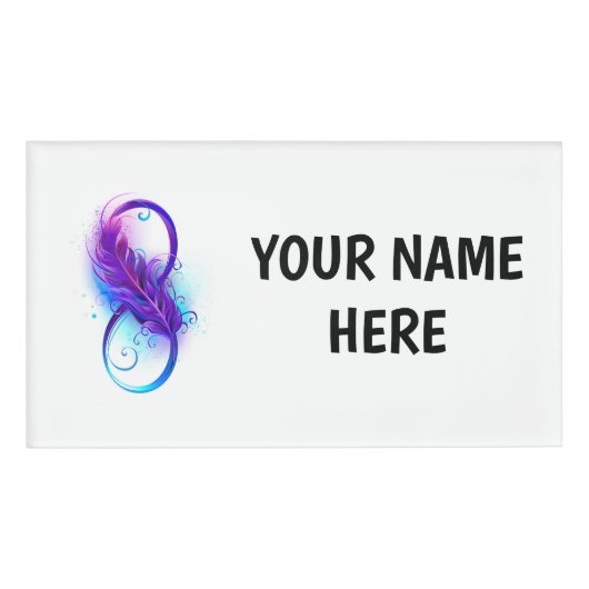 Badge D'identification Infinity with purple feather (Devant)