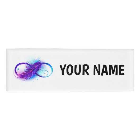 Badge D'identification Infinity with purple feather (Devant)