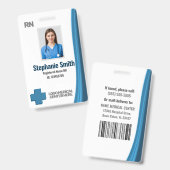 Badge d'identification infirmier RNs photo d'emplo (Avant & arrière)
