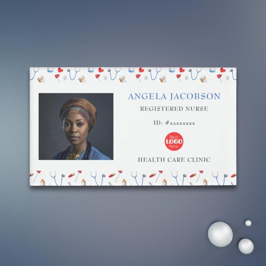Badge D'identification Infirmière inscrite Motif du logo Santé