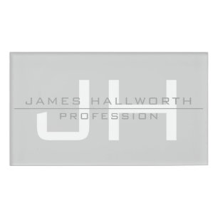 Badge D'identification Initiales monogrammes modernes (ou autre texte) Gr