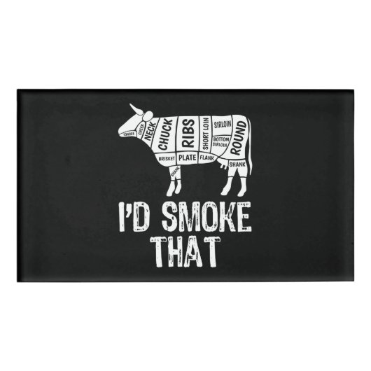 Badge D'identification J'Ai Fumé Que Vache BBQ Fumer Grillation Barbecue (Devant)