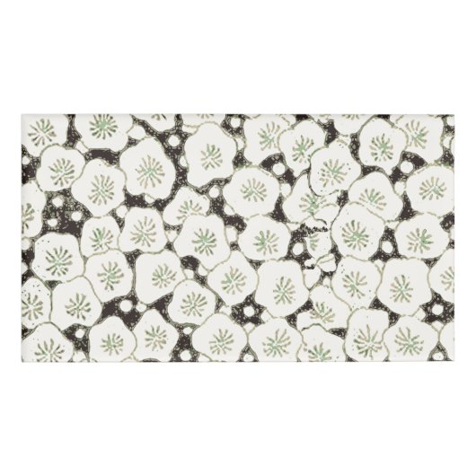 Badge D'identification Jardin floral à fleurs blanches du Japon (Devant)