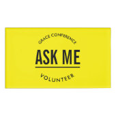 Badge D'identification Jaune et noir me demander bénévolement (Devant)