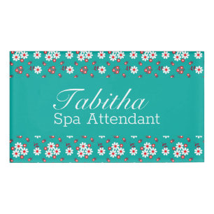 Badge D'identification Joli motif floral sur l'insigne d'Aqua