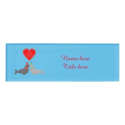 Badge D'identification Joli Seals de baiser de Noël personnalisés (Devant)