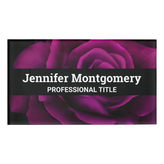 Badge D'identification Jolie photo violette d'un Rose gothique (Devant)