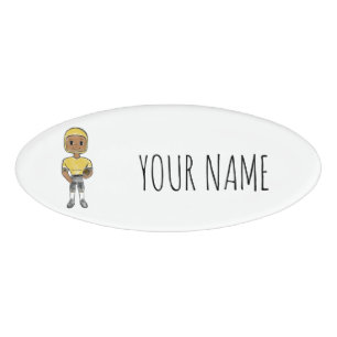 Badge D'identification joueur de football vintage rétro noir jaune simple