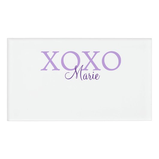 Badge D'identification Jour de la Saint Valentin Xoxo ajouter nom pastel (Devant)