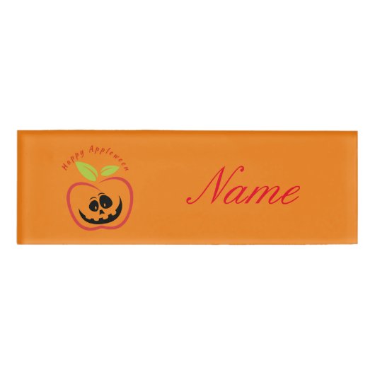 Badge D'identification Joyeux Appleween Jack O'lantern Thunder_Cove (Devant)