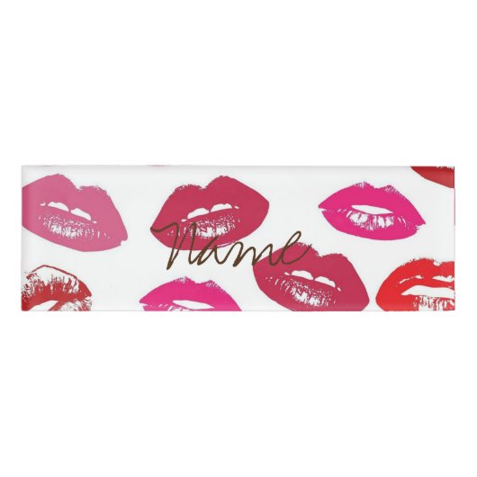 Badge D'identification Kissing Red lips (Devant)