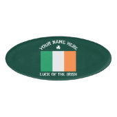 Badge D'identification La Saint-Patrick Drapeau Irlande Nom Personnalisé (Devant)