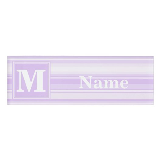 Badge D'identification Landes lilas monogrammes (Devant)