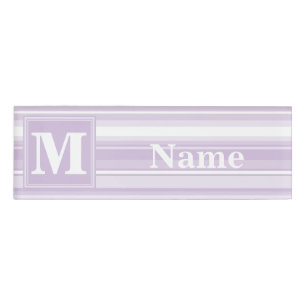 Badge D'identification Landes violettes de chardon monogramme