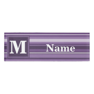 Badge D'identification Lavande monogramme