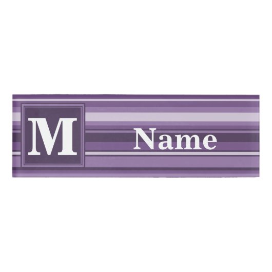 Badge D'identification Lavande monogramme (Devant)