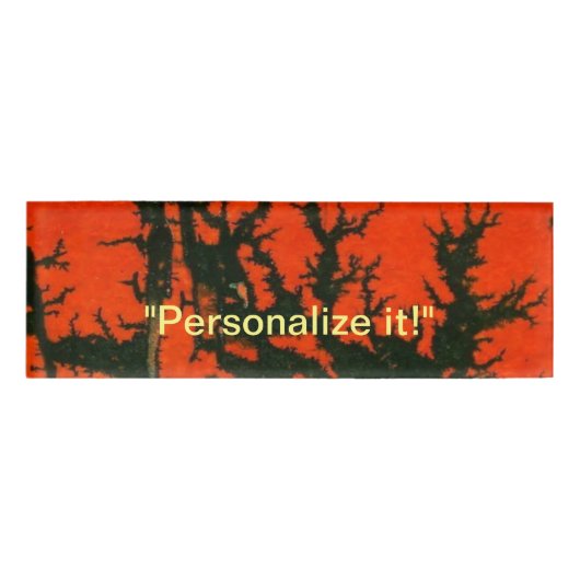 Badge D'identification Lave, feu, rouge chaud et noir conception abstrait (Devant)