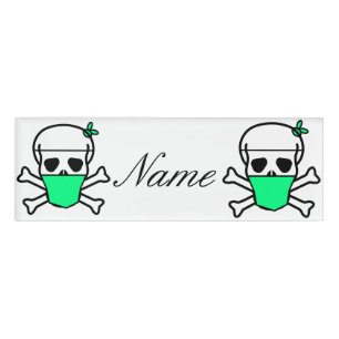 Badge D'identification Le crâne porte le masque Thunder_Cove