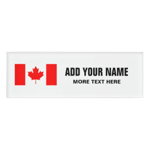 Badge D'identification Le drapeau canadien du Canada a personnalisé les