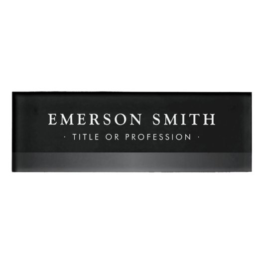 Badge D'identification Le moderne noir et gris élégant (Devant)