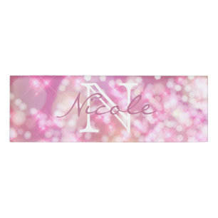 Badge D'identification Le rose fascinant miroite l'étiquette nommée de