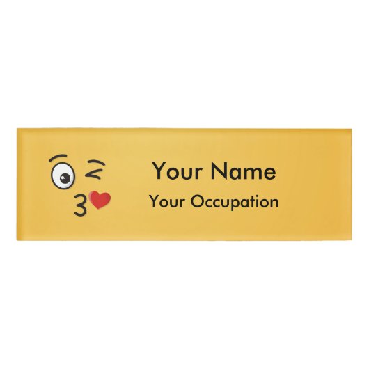 Badge D'identification Le visage Jetant un baiser (Devant)
