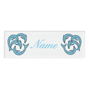 Badge D'identification Les dauphins bleus entourent Thunder_Cove