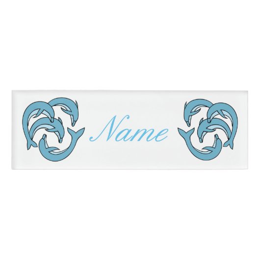 Badge D'identification Les dauphins bleus entourent Thunder_Cove (Devant)