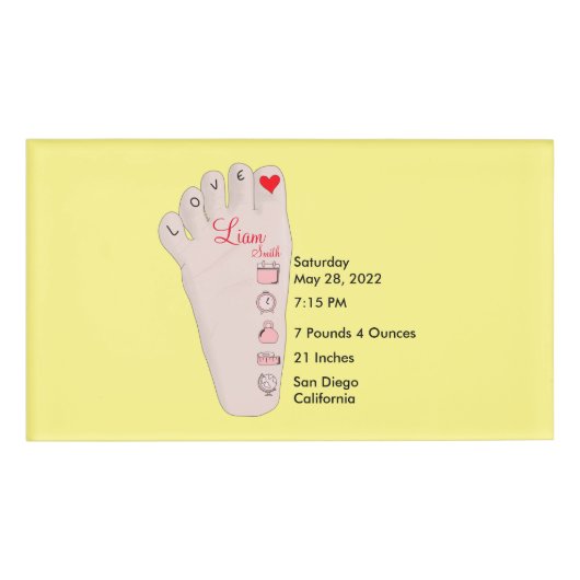 Badge D'identification Les détails de Birth Stats (Devant)