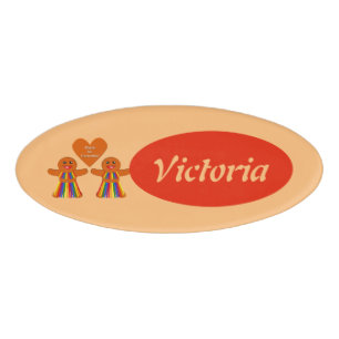 Badge D'identification Lesbienne Noël pain d'épices Dames Couple Personna