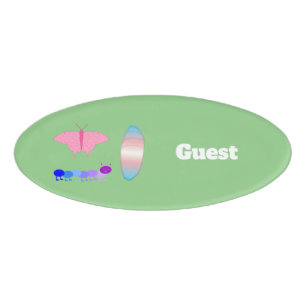 Badge D'identification LGBTQIA Transgenre Fierté Caterpillar to Butfly