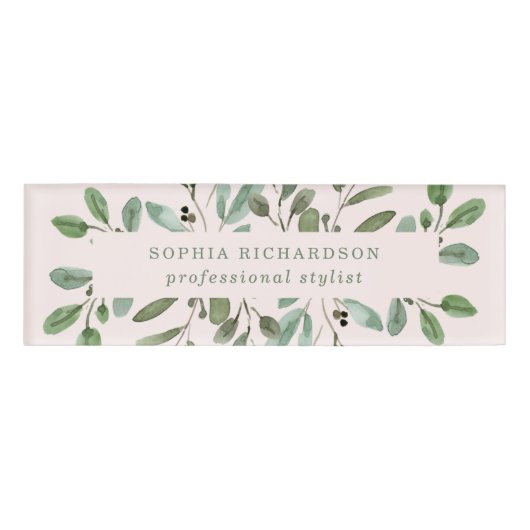 Badge D'identification Liage minimal | Rose pâle (Devant)