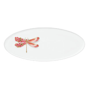 Badge D'identification libellule de fleurs avec sakura de bijoux