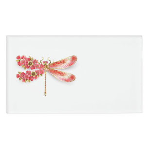 Badge D'identification libellule de fleurs avec sakura de bijoux