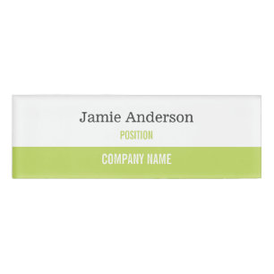 Badge D'identification Lime vert et gris professionnel