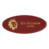 Badge D'identification Lion Avec Couronne - Style Or 1 (Devant)