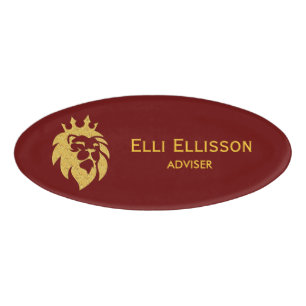 Badge D'identification Lion Avec Couronne - Style Or 1