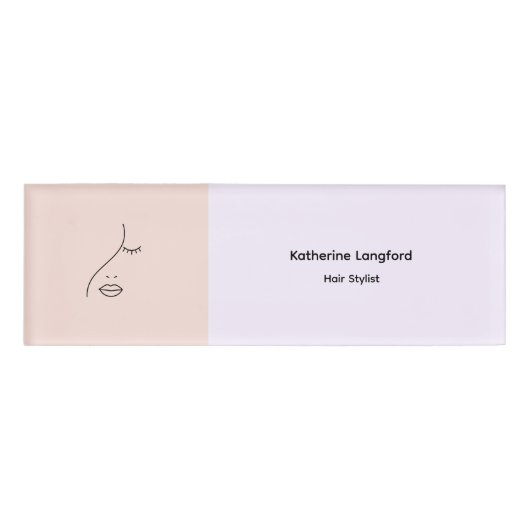 Badge D'identification Logo Abstrait moderne femme beauté visage femme (Devant)