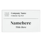 Badge D'identification Logo Business Modern Simple Clean Blanc Grand Titr (Devant)
